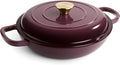 Vintage Style 3 Quart Enameled Cast Iron Braiser, Non Stick Enameled Cast Iron by Unknown