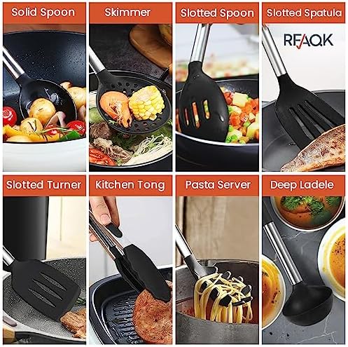 RFAQK 40PCs Silicone Cooking Utensil Set, 446℉