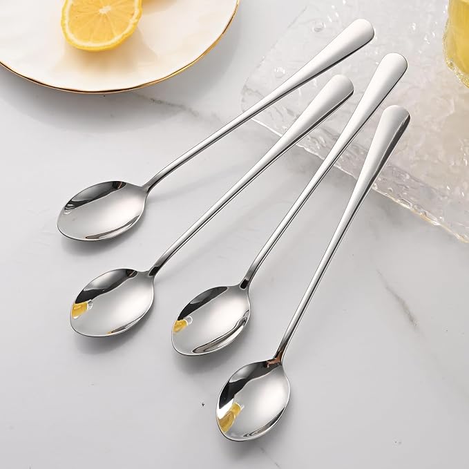 DEHOV 7.5 Inches Stainless Steel Iced Tea Spoons, Ice Cream, Long Handle Iced - Image 7