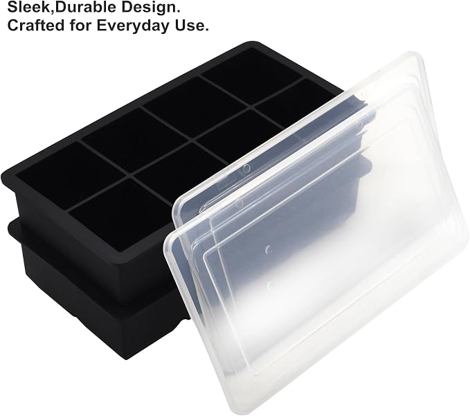 Bangp Large Ice Cube Tray for Whiskey, 2 Pack Stackable Big Ice Cube Molds Make - Image 3