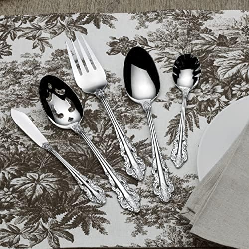 Wallace Antique Baroque 65-Piece Silverware Set for 12-18/10 Stainless