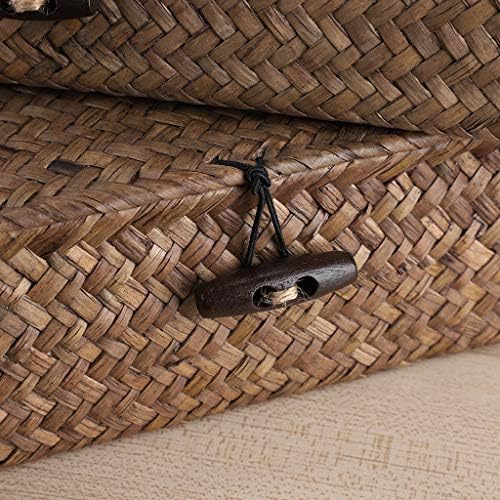 Hipiwe Set of 2 Flat Wicker Storage Basket Bins