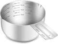 1PCS 2Cup Single Measuring Cup, Etched Inner Scale Stainless Steel Measure Scoop by BERYLER