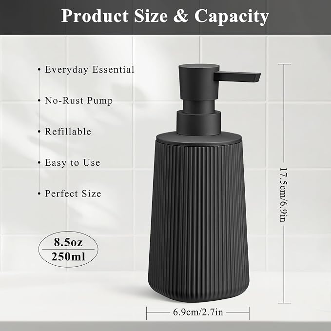 Black 2 Pack Hand Soap Dispensers Set - Image 3