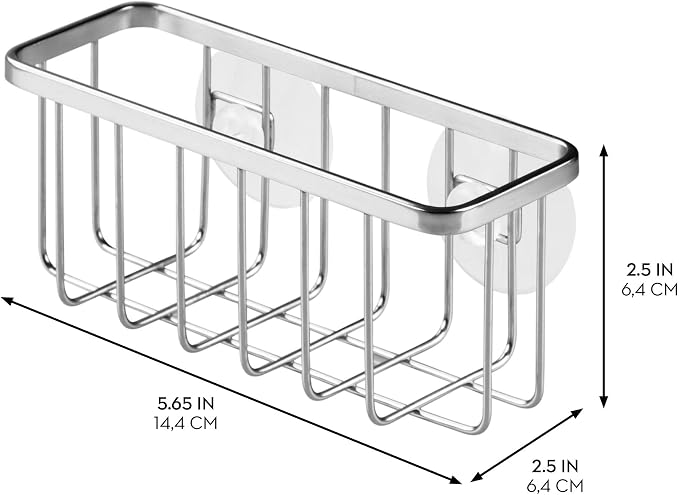 iDesign Stainless Steel Suction Sponge Holder, Kitchen Sink Sponge Caddy - Image 4