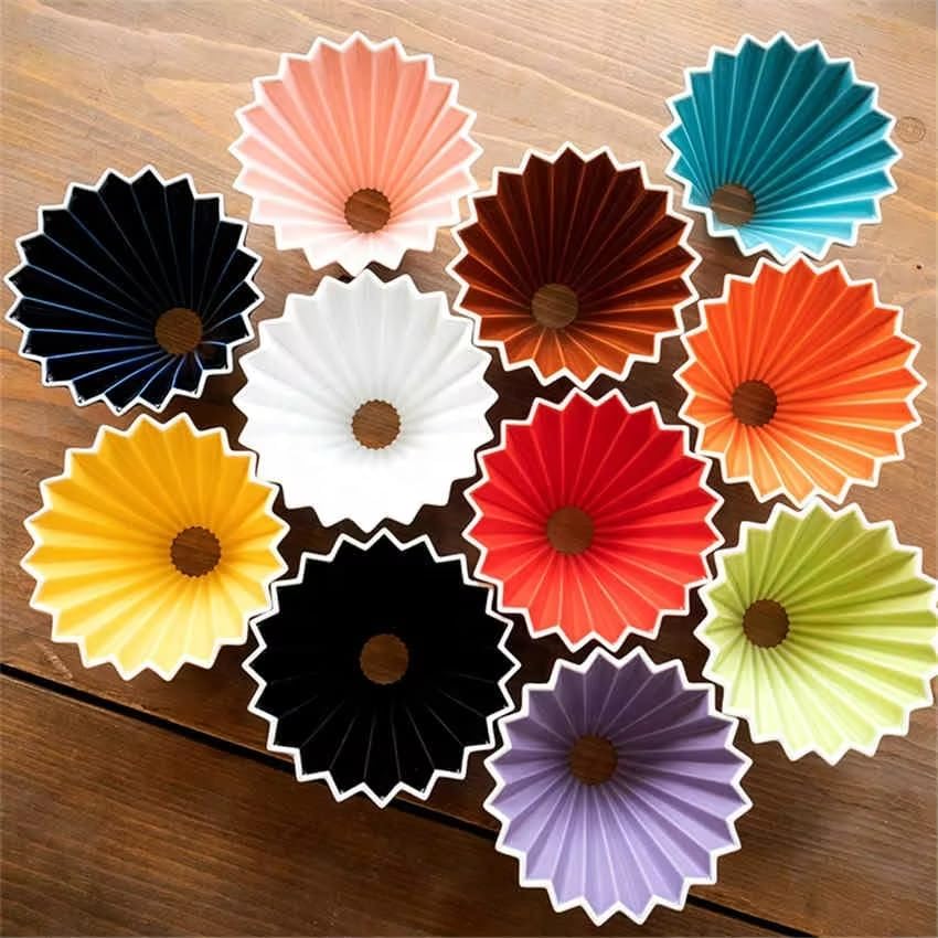 Ceramic Coffee Dripper,Pour Over Coffee Dripper with Wood Stand