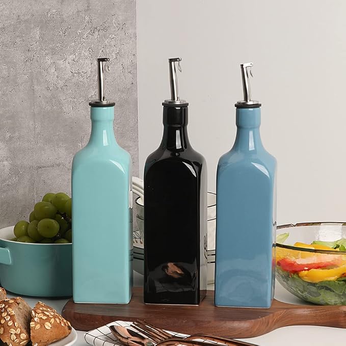 Sweejar 19 Fl Oz Ceramic Olive Oil Dispenser Bottle - Image 4