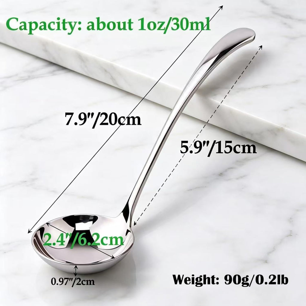 7.9 Inch Small Ladle, Premium 18/10 Stainless Steel Gravy Ladle for