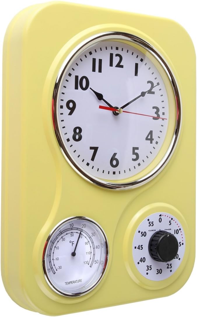 Lily's Home - 9.5 Inch x 12.5 Inch - Retro Kitchen Wall Clock, Vintage Wall - Image 2