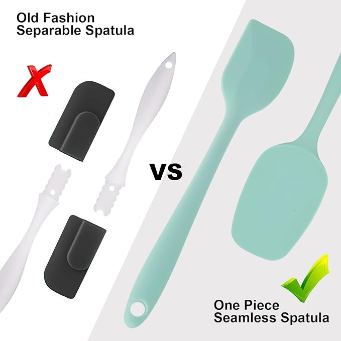 Silicone Spatulas Set, Rubber Spoon Spatula Heat Resistant Spoonula One Piece - Image 7