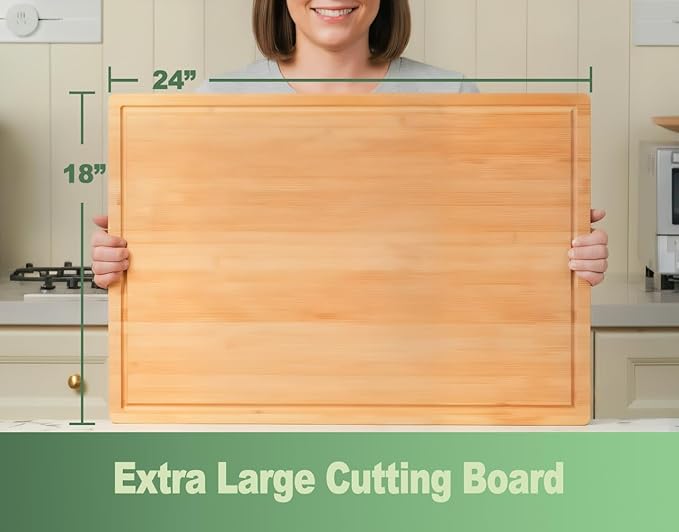 Allsum 24x18" Extra Large Bamboo Cutting Boards - Image 2
