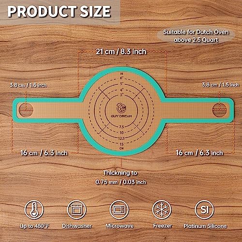 GUYGUYDREMAT Bread Sling for Dutch Oven – Heavy-Duty Reusable Silicone