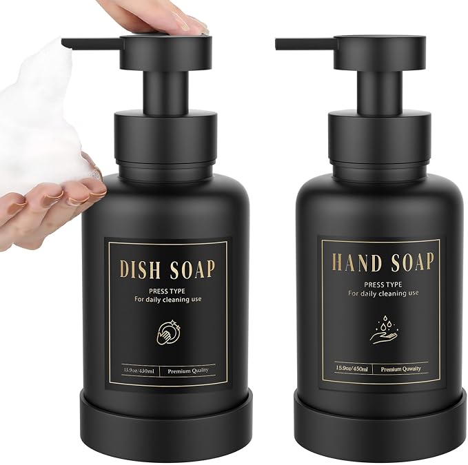 Luxspire Foaming Soap Dispenser, Glass Foam Pump Soap Dispenser, Non-Slip Hand by Luxspire
