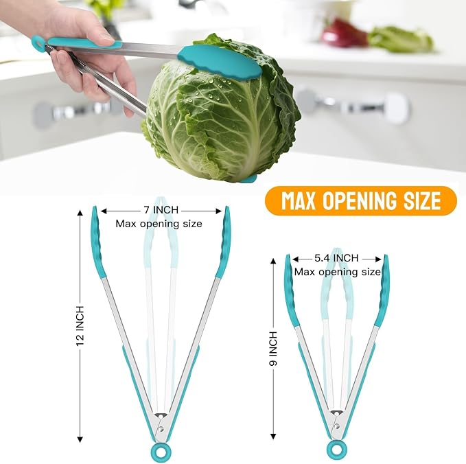HOTEC Premium Stainless Steel Locking Kitchen Tongs - Image 6
