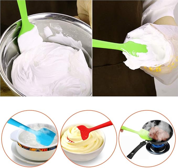 Silicone Spatulas Set, Rubber Spoon Spatula Heat Resistant Spoonula One Piece - Image 4