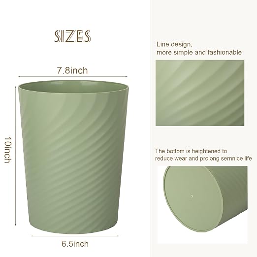 UUJOLY Plastic Small Trash Can Wastebasket, Garbage Container Basket - Image 3