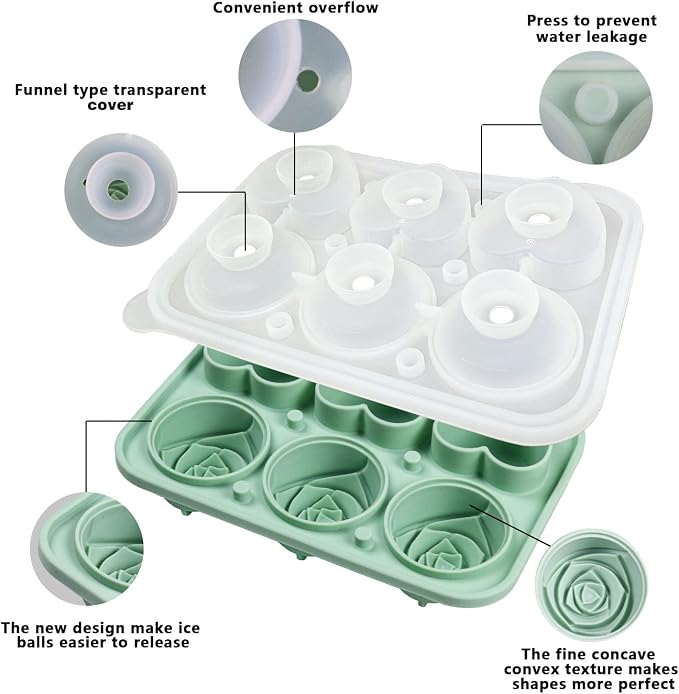 Rose Ice Cube Mold, Heart Shapes Ice Cube Tray, Silicone Ice Mold Fun Shapes - Image 3