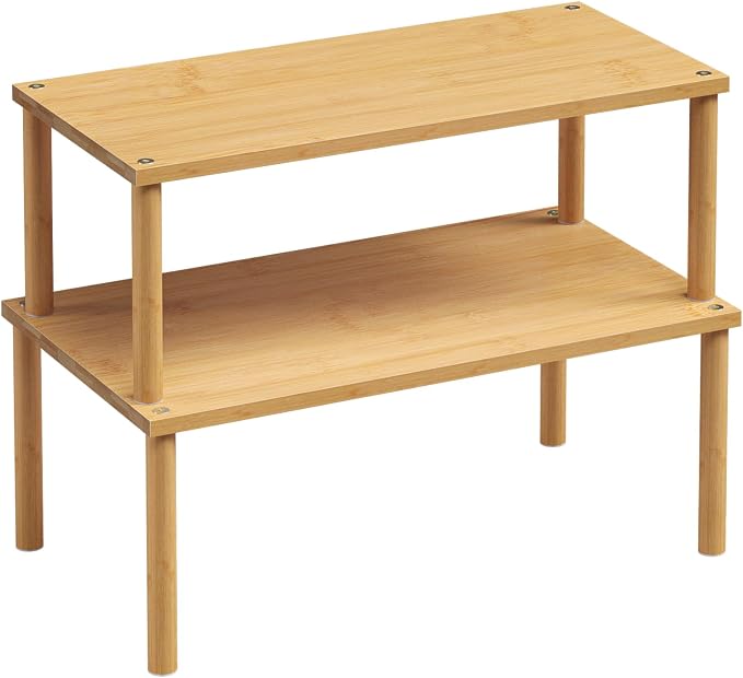 VERTORGAN Cabinet Organizer Shelf, Kitchen Counter Shelves, Bamboo Stackable by VERTORGAN