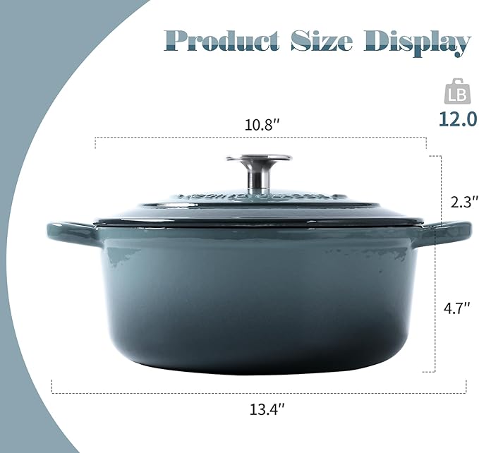 EDGING CASTING Enameled Cast Iron Covered 5.5 Quart Dutch Oven - Image 2