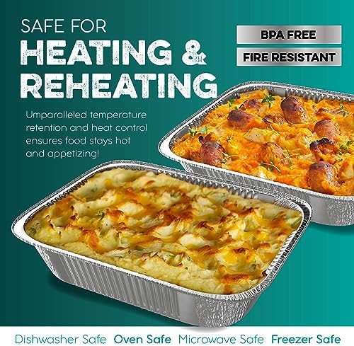 Aluminum Pans 9x13 [10 Pack] Aluminum Foil Trays - Disposable for