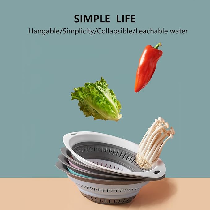 Collapsible Colander and Strainer, Silicone Strainer Colanders & Food Strainers - Image 7