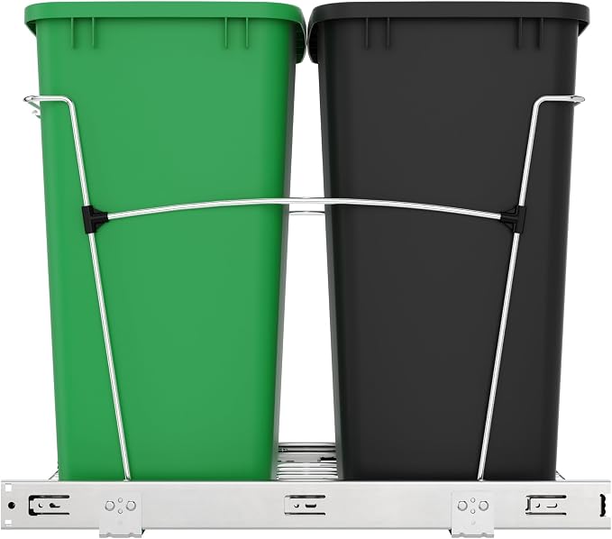 Rev-A-Shelf RV-18KD-1918C-S Double Pullout Trash Can - Image 8