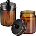 Amolliar Amber Glass Qtip Holder, Apothecary Jars by Amolliar