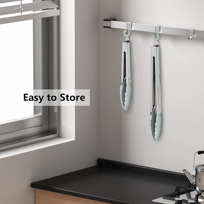 2 Pack Silicone Kitchen Tongs – 9" & 12" Set, Heat Resistant up to 500°F - Image 6