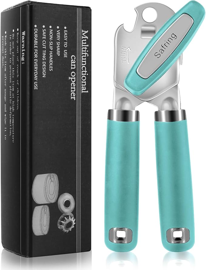 Safring Can Opener Manual, Heavy Duty Handheld Strong Can Opener by Safring