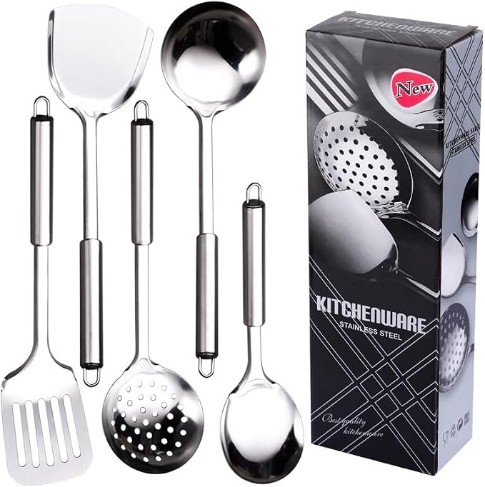 Stainless Steel Cooking Utensils Set, Wok Utensils Set Include Wok Ladle by DYAYGPRGP