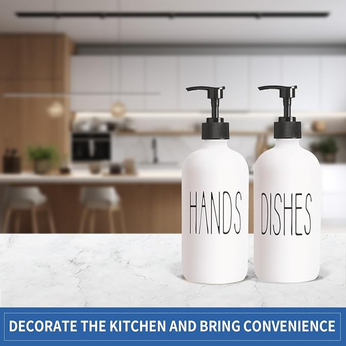 COHOSEGE 16 Oz Glass Soap Dispenser Set 2 Pack - Image 5