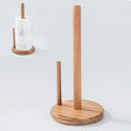 14" Acacia Wooden Paper Towel Holder, 6.7" Large Heavy Base Wooden Kitchen by MediterraneanFoodExperience