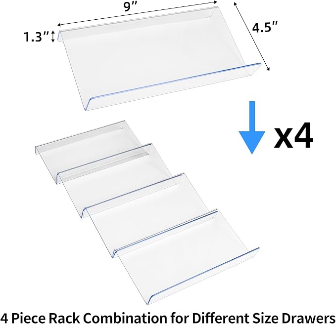 MIUKAA Clear Acrylic Spice Drawer Organizer, 4 Tier- 1 Set Seasoning Jars - Image 6