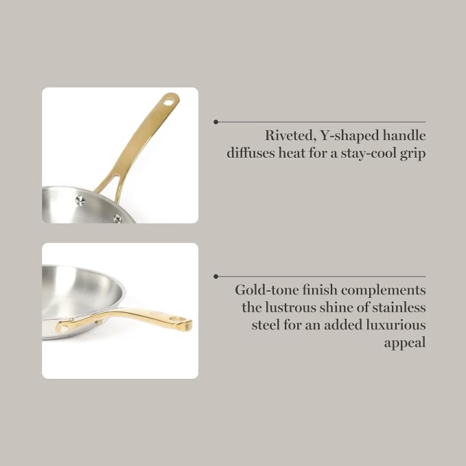 Martha Stewart Castelle 9.5-Inch Stainless Steel Frying Pan - Image 5