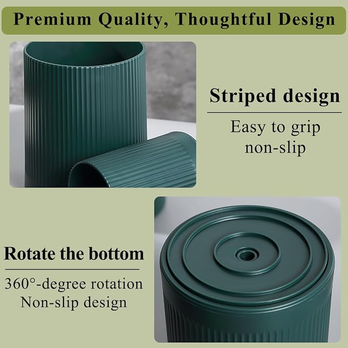 HOMQUEN 360° Rotating Utensil Holder, 6.3''+4.7'' Plastic Kitchen Utensil Holder - Image 8