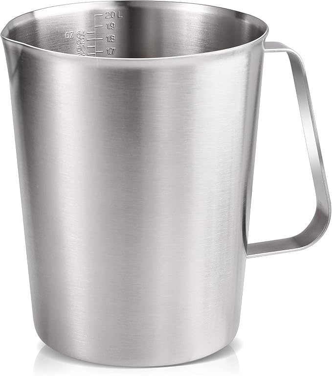 KSENDALO 64Oz/8Cup Stainless Steel Pitcher, 2 Liter Metal Container by KSENDALO