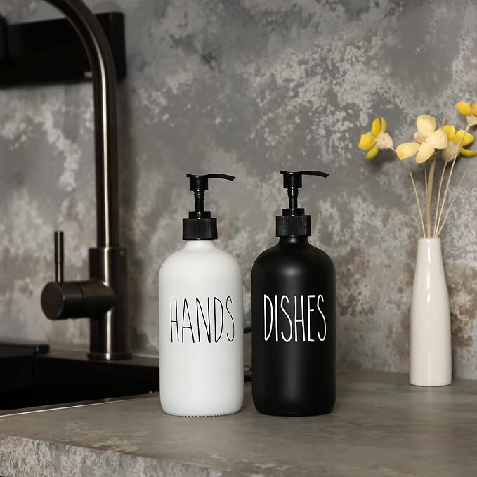 MOMEEMO Soap Dispenser Set 2 Pack, Contains Hand and Dish Soap Dispenser - Image 3
