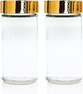 Tianifa 2pcs Gold Spice Jars, 3 oz Glass Seasoning Bottles, Spices Container by Tianifa