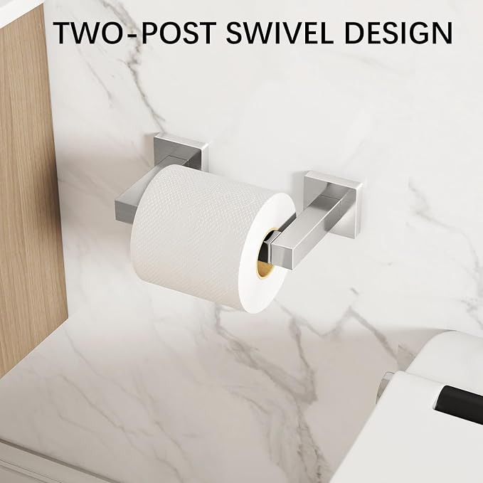 FEILERN Toilet Paper Holder Wall Mounted Post Pivoting Square Tissue Holders - Image 2