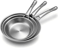 VocVoi Stainless Steel Pan Set, Frying Pan Set, 8/10/12 Inch Stainless Steel by VocVoi