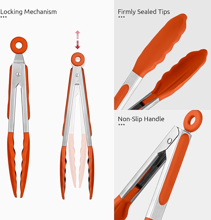 600ºF Heat Resistant Kitchen Tong: U-Taste 7 inch Silicone Cooking Tong - Image 6