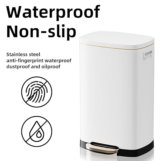 KdbK 13 Gallon Trash Can with Lid, 50L Fingerprint Proof Stainless Steel - Image 5