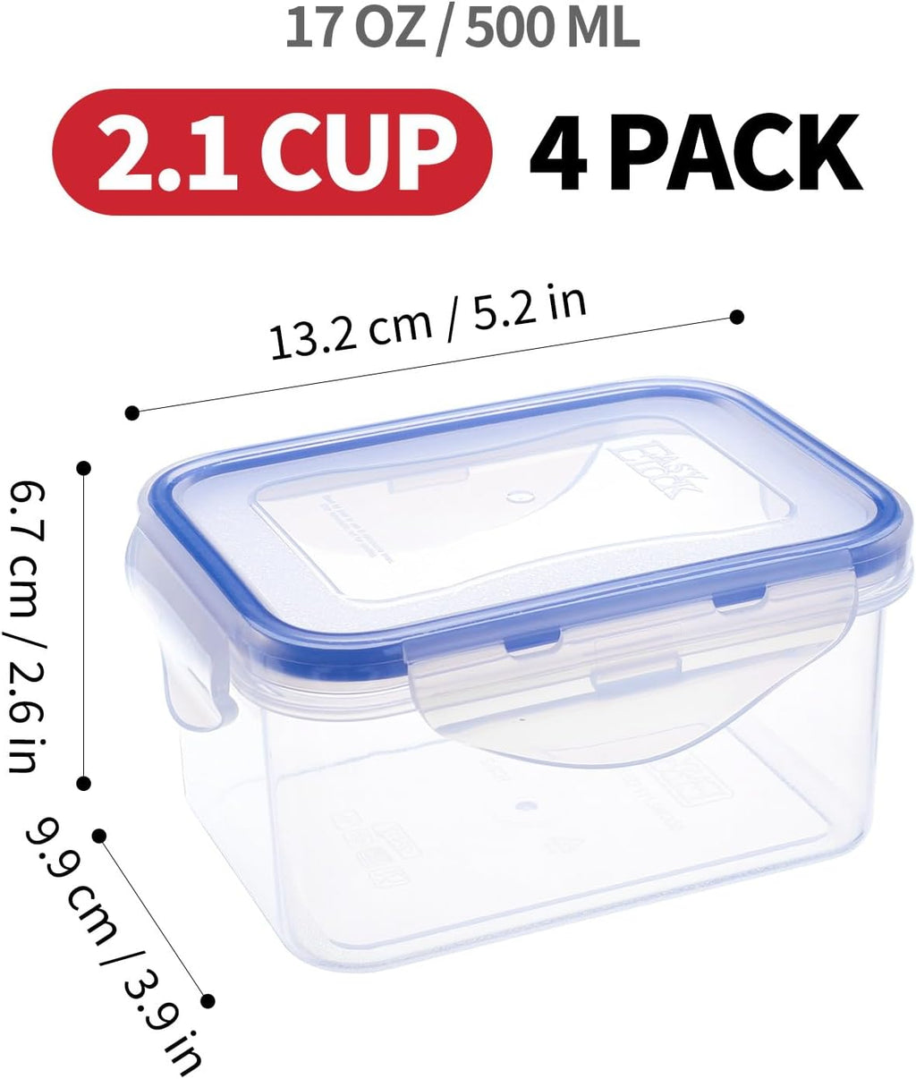 KIGI Small Food Storage Containers, 4 Count (2.1 Cup)