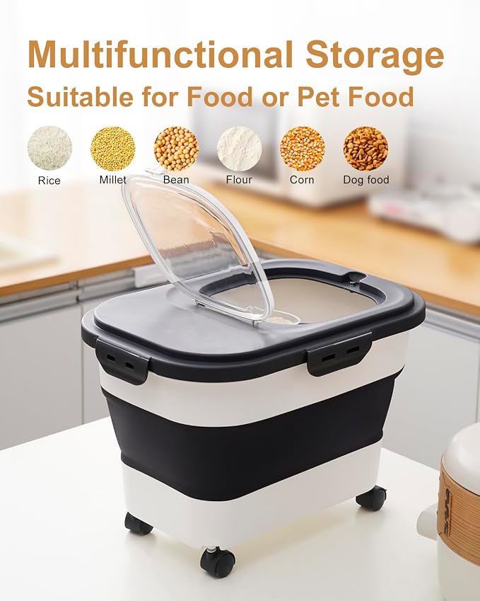 20-30 Lbs Rice Storage Container, Collapsible Food Storage Containers - Image 7