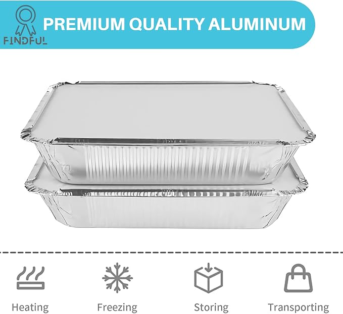 Aluminum Pans with Lids 2.25 LB Capacity Foil Food Containers with Lids - Image 3