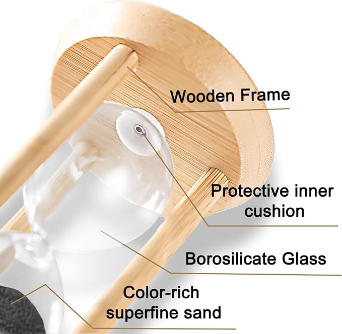 3 Minute Hourglass, 3 Min Wooden Sand Timer, Wood Sand Watch, Three Minute Mini - Image 4