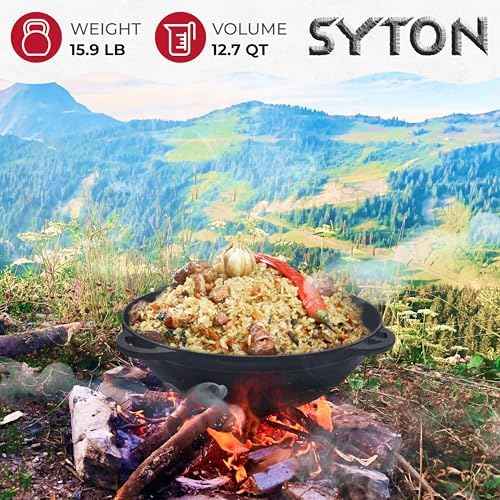 Dutch Oven Pot with Lid Syton (12.5 Quarts (12 L) - Camping Dutch Oven