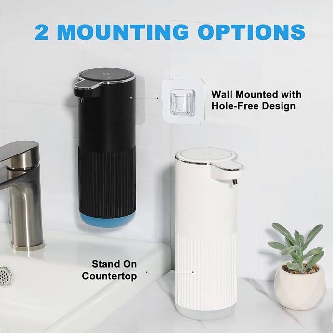 RYTOXILO Automatic Soap Dispenser, 2 Pack Black and White Touchless Liquid Soap - Image 6