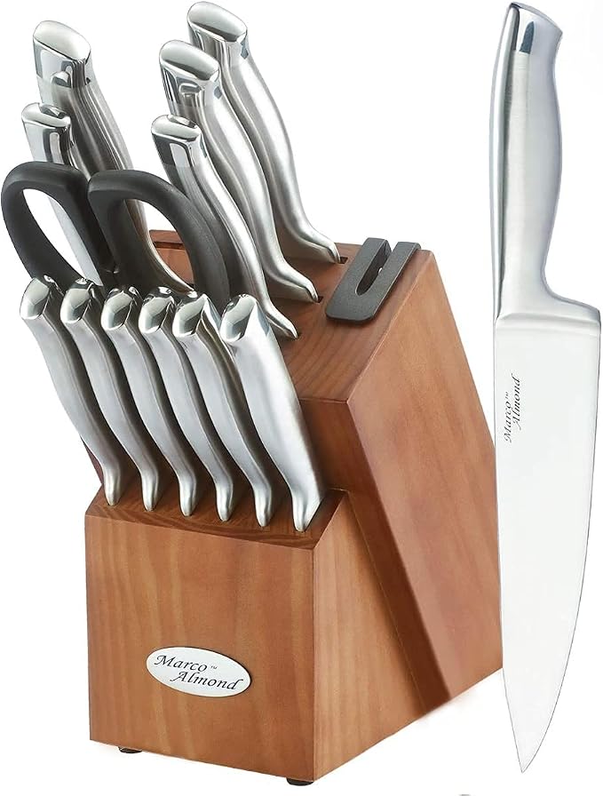 Marco Almond® Knife Block Set, KYA26 Knife Set by MarcoAlmond