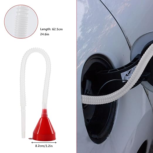 10 Pcs Automotive Funnels Set, Wide Mouth Fuel Funnels, Plastic Long Neck Oil - Image 5